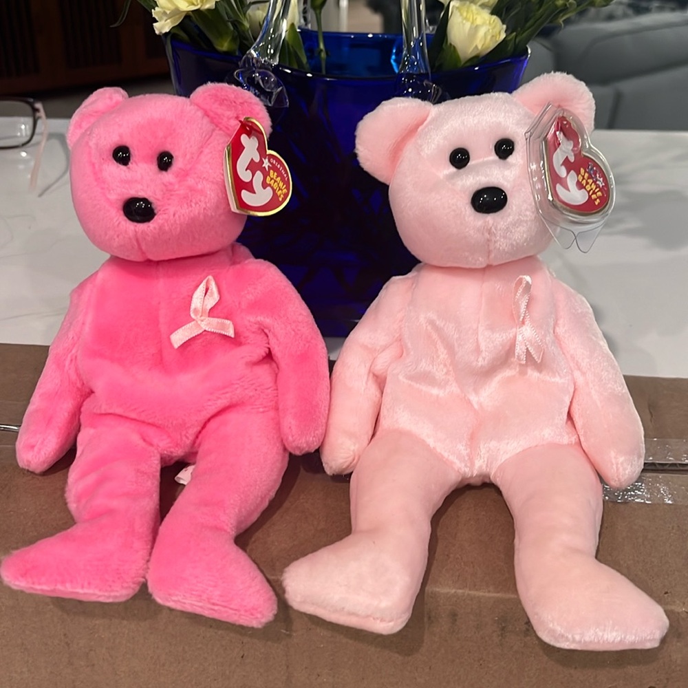 NWT Cure and Aware Beanie Babies Bears